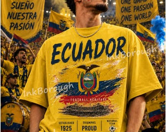 Ecuador La Tri Football Heritage Graphic T-Shirt