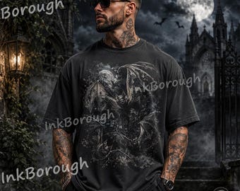 Retro Bats Graphic T-Shirt: Vintage Dark Academia Style Tee Comfortable