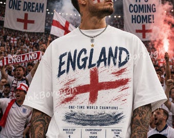 England Football Heritage Graphic T-Shirt, Three Lions Soccer Fan Tee, Comfort Colors 1717