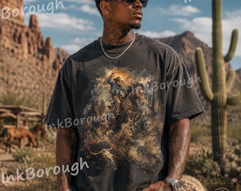 Save a Horse Ride a Cowboy Graphic T-Shirt: Vintage Western Rodeo Print Unisex Comfort Colors® Shirt