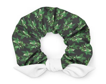 Återvunnen polyester scrunchie med avtagbar rosett (heltryck)