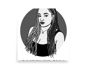 Portrait Poster: Woman with Braids, Matte Paper Wall Art (Japan Sourced)