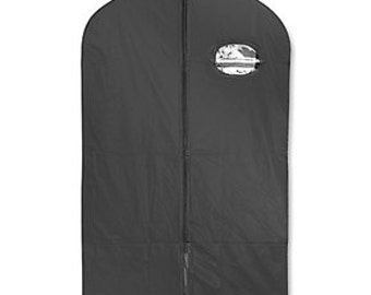 Black Vinyl Zippered Garment Bags w/ Window - 24" x 40" - FREE SHIPPING!