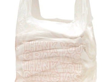 12" x 7" x 23" Thank You Shopping Bags 0.65 Mil