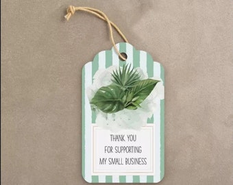 Thank You For Supporting My Small Business Medium Hang Tags, Stripes, w/ Twine - FREE SHIPPING!