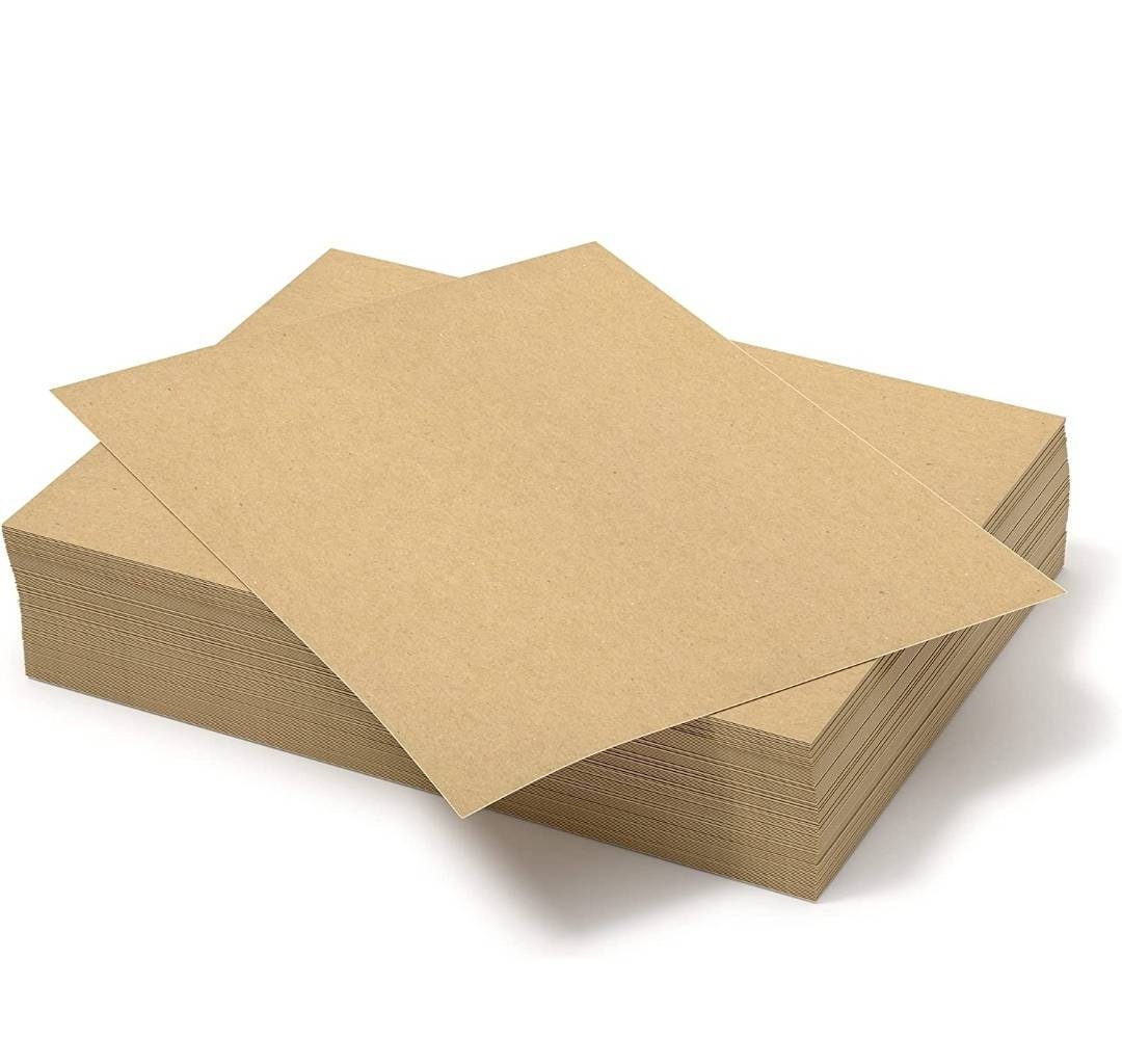 Brown Kraft Paper Cardstock Sheets for Invitations Menus Crafts (8.5 x 11 in 50 Sheets)