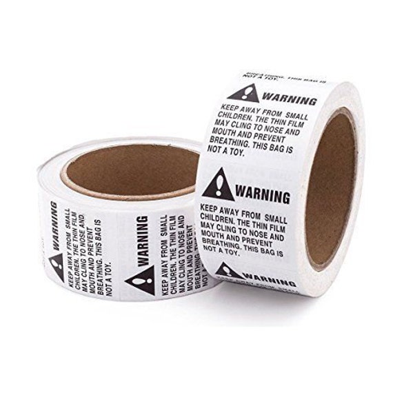 100 suffocation warning labels etsy