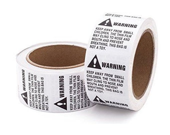 Suffocation Warning Labels - FREE SHIPPING!