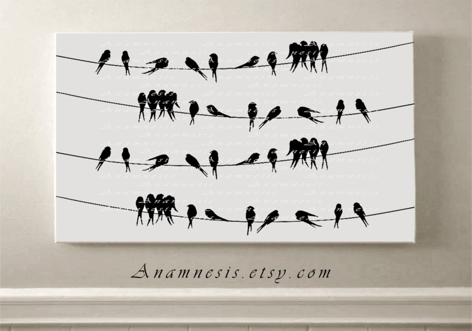 BIRDS ON A WIRE Digital Download Printable Graphic Bird Vintage Image ...