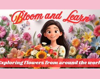 Interactive Kids Storybook Video/Animated Canva Stories with Audio/Different Flowers from Around the World