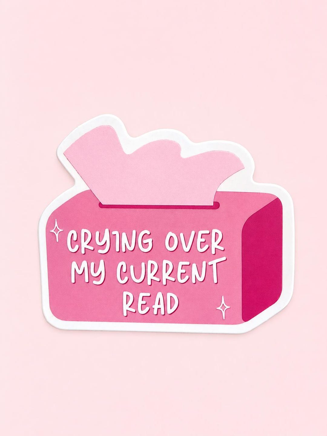 Not Current Sticker Vinyl Sticker “crying Over My Current Read” Tissue Box – Waterproof ...