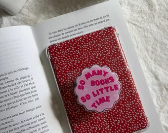 Kindle Magnetic Stand “So Many Books So Little Time” | Pink & Fuchsia E-reader | Aesthetic Kindle Grip Phone Handle | Reader Gift