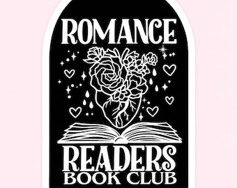 Vinyl Sticker “Romance Readers Book Club” – Waterproof Bottle sticker – Bookworm gift – BookTok romance reader club sticker