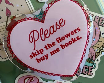 Kindle Magnetic Holder with Heart "Please Skip The Flowers Buy Me Books" - Kindle Accessory - Phone Grip | Kindle-Bookish Grip