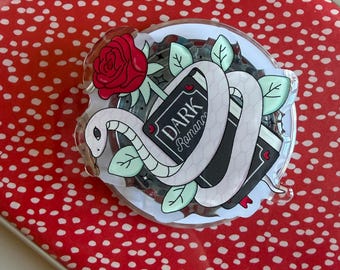 Magnetic Kindle e-reader holder - Dark Romance - snake & rose for Kindle - Magnetic Grip Telephone Handle - Popsocket - Accessory