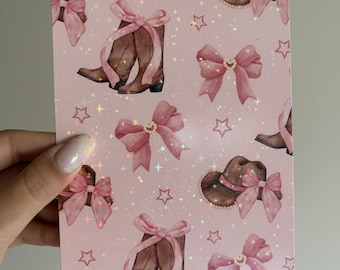 Kindle Reader Insert Card - Cowgirl Coquette - Holographic Insert - Western Aesthetic Reader Accessory - Bookish - Booktok Reader Gift