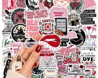 50er-Packung Book Tok-Sticker für Liebesromane und düstere Liebesromane – Sticker-Set für Kindle-Leser – Fantasy, wasserfest, Geschenk für Buchclubs – Geschenk für Leser