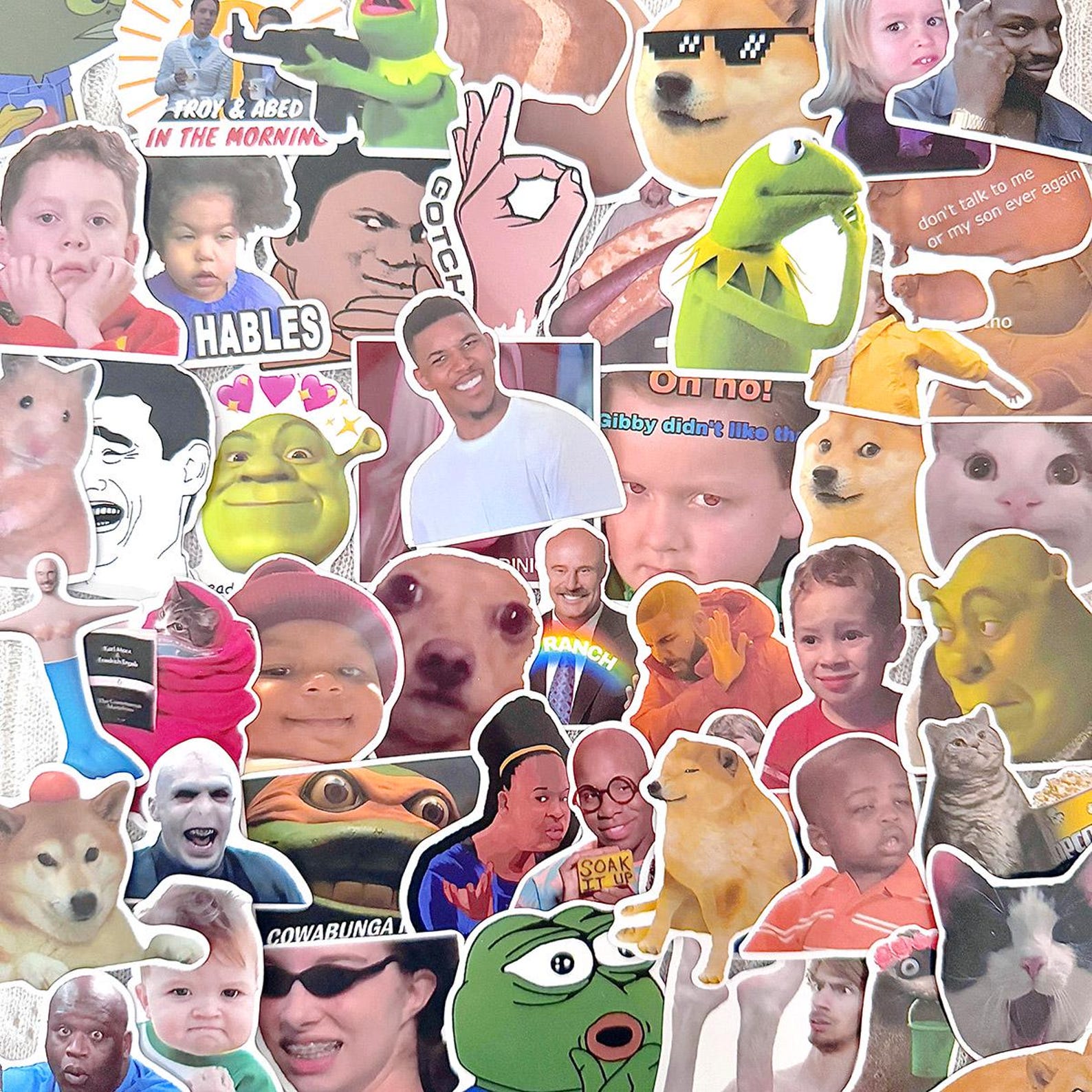 Awkward Reaction Sticker 50pcs Funny Reaction Stickers Pack Cute Aesthetic Animal Humor Decals ...