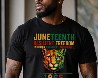 Juneteenth Resilient Freedom Shirt, 1865 Mountain Lion Graphic Tee