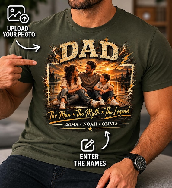 Custom Dad Photo Shirt, Father's Day Gift for Dad,