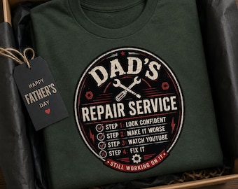 Dad's Repair Service T-Shirt, Funny Mechanic Humor Tee