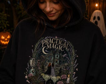 Practical Magic Halloween Hoodie, Midnight Margaritas Witchy Sweatshirt (Gildan)