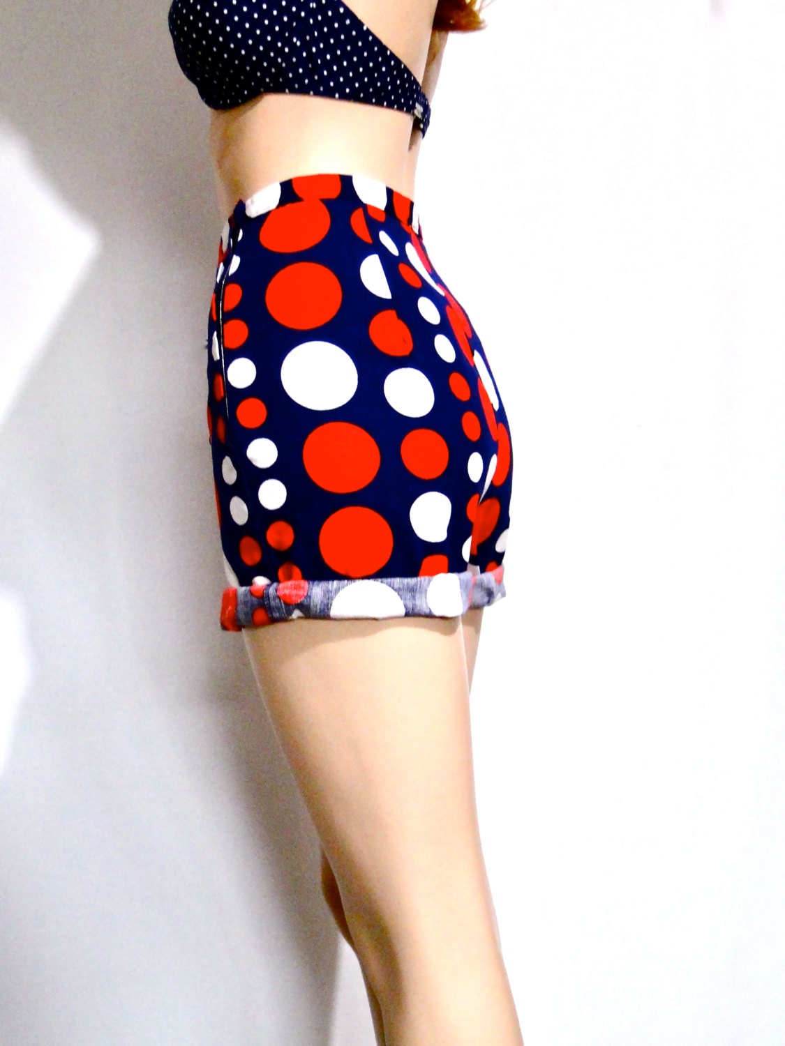 1950s High Waisted Shorts Rockabilly Polka Dots Etsy