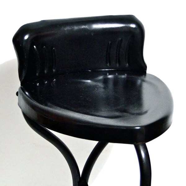 Industrial Vintage Metal Chair Black / Mid Century Modern Stool / Heart Shaped Seat / Industrial Chair Stool
