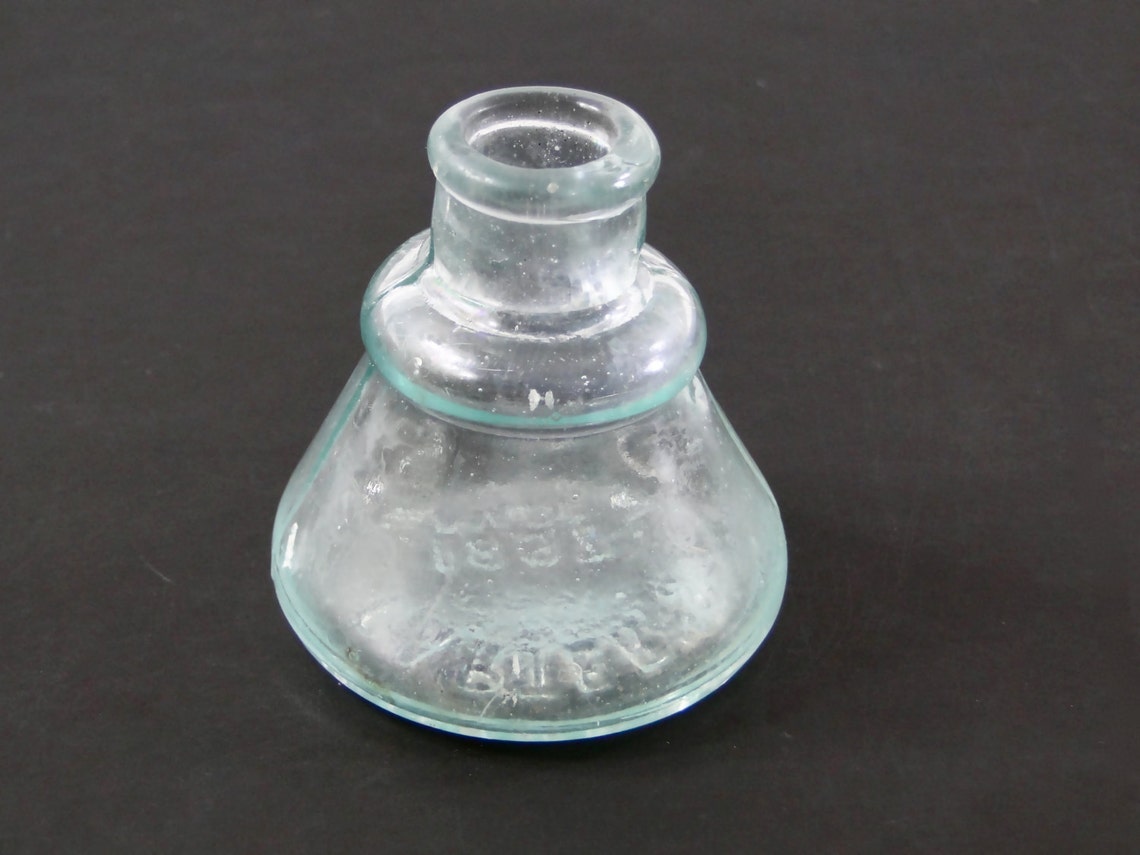 Antique Carter Ink Bottle Inkwell Industrial // 1897 Aqua Etsy