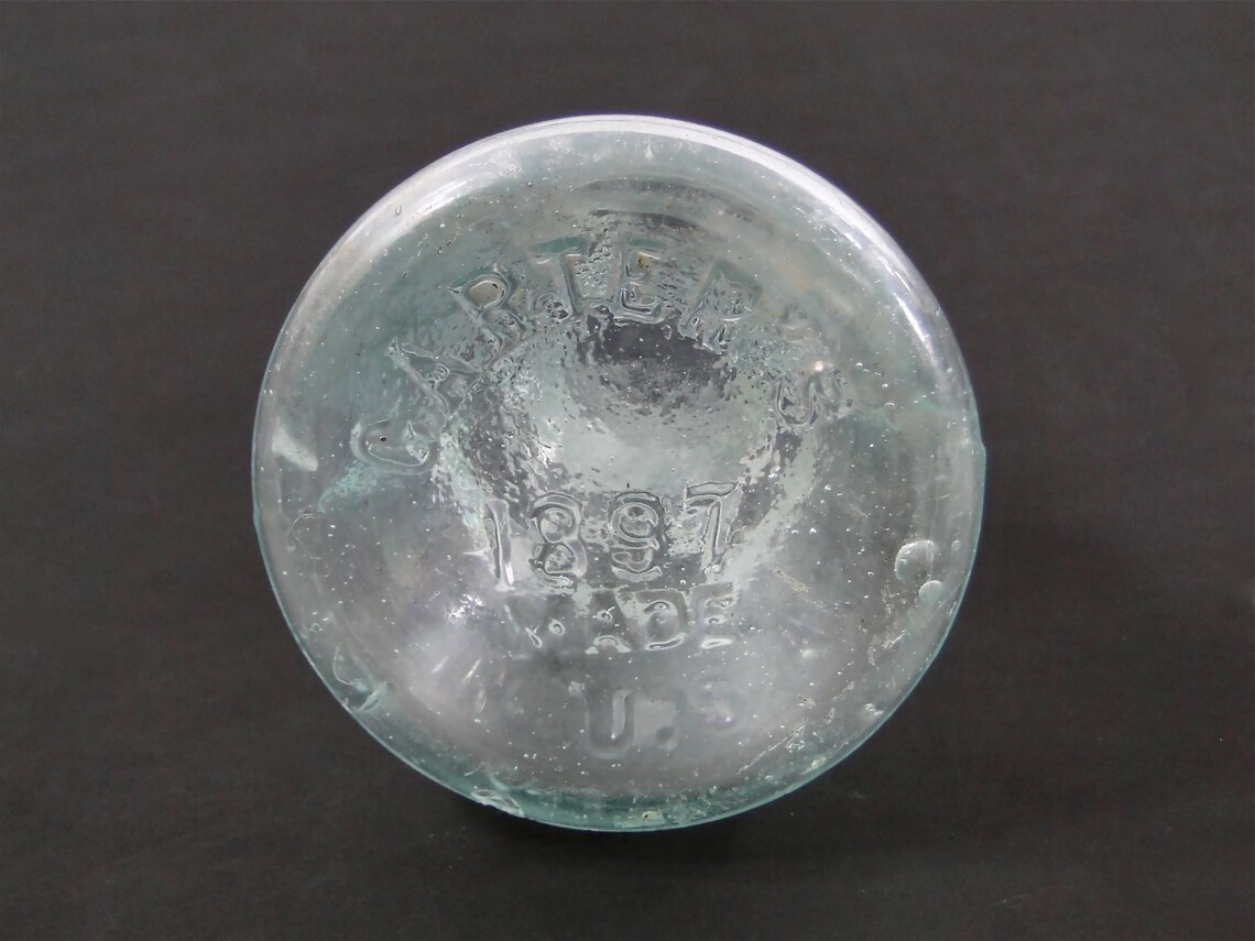 Antique Carter Ink Bottle Inkwell Industrial // 1897 Aqua Etsy