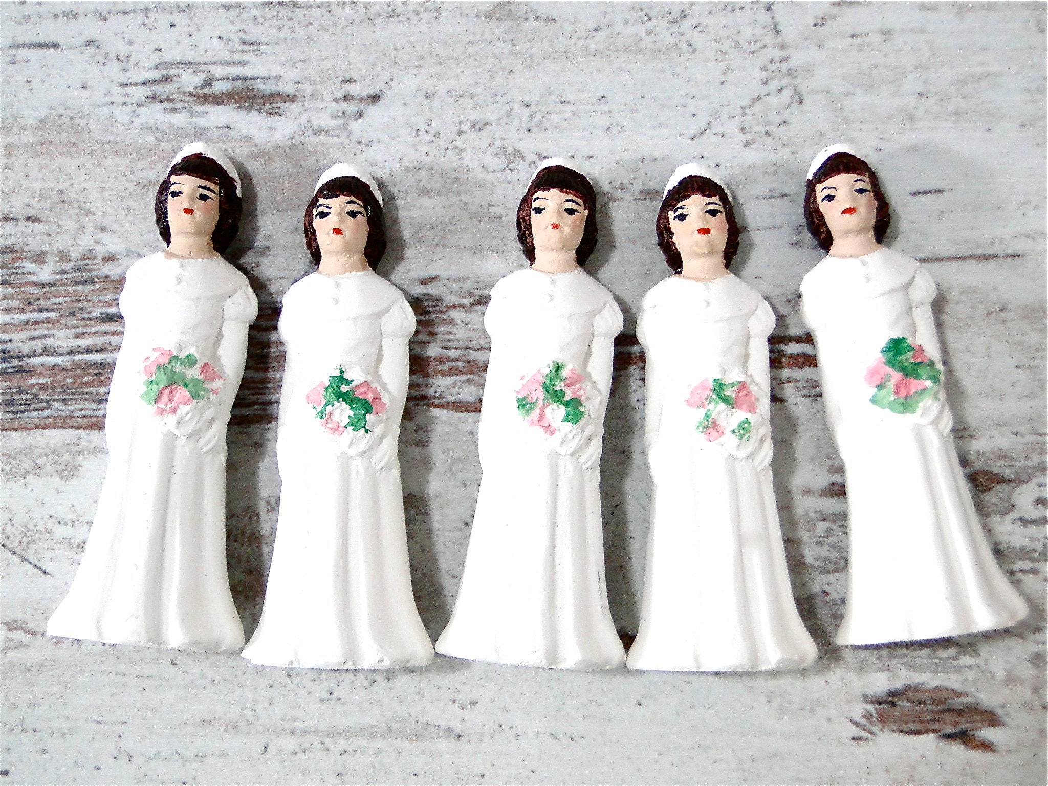Vintage Wedding Cake Topper Figurines Bride Bridesmaid (5) Available ...