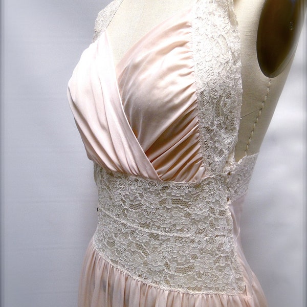 Vintage Lingerie Pale Pink Nightgown Circa 1950s