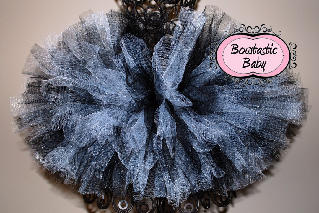 White with black bows tutu skort
