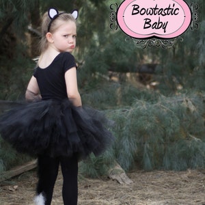 Black Cat Tutu Costume: Girls Halloween Set with Ears