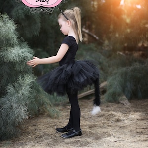 Cat costume . Girls Halloween costume. Black cat tutu set with ears image 7