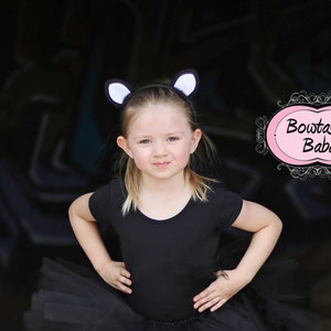 Cat costume . Girls Halloween costume. Black cat tutu set with ears image 4