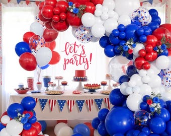 Red White Blue Balloon Arch Kit | 153PCS Patriotic Balloons for 4th July Graduation Party