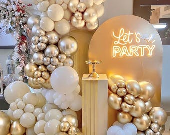 Kit de arco de globos color oro arena / Decoración para fiesta de baby shower estilo boho en crema y beige