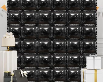 Kit de arco de globos cuadrado negro y dorado / Fondo de túnel de mylar de doble cara