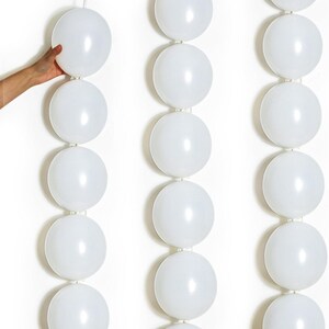 White Linking Latex Balloons | 6 Inch Quick Link Arch Chain Decor (100PCS)