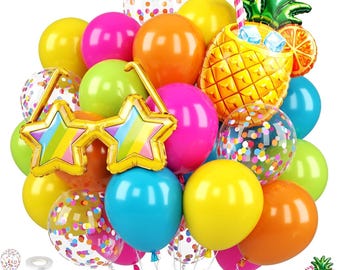 Kit de globos tropicales / Decoración para fiestas de verano hawaianas, artículos para fiestas en la playa o la piscina