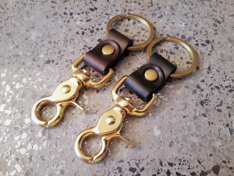 Heavy Duty Solid Brass Trigger Snap Key Clip Key Ring Black or Etsy