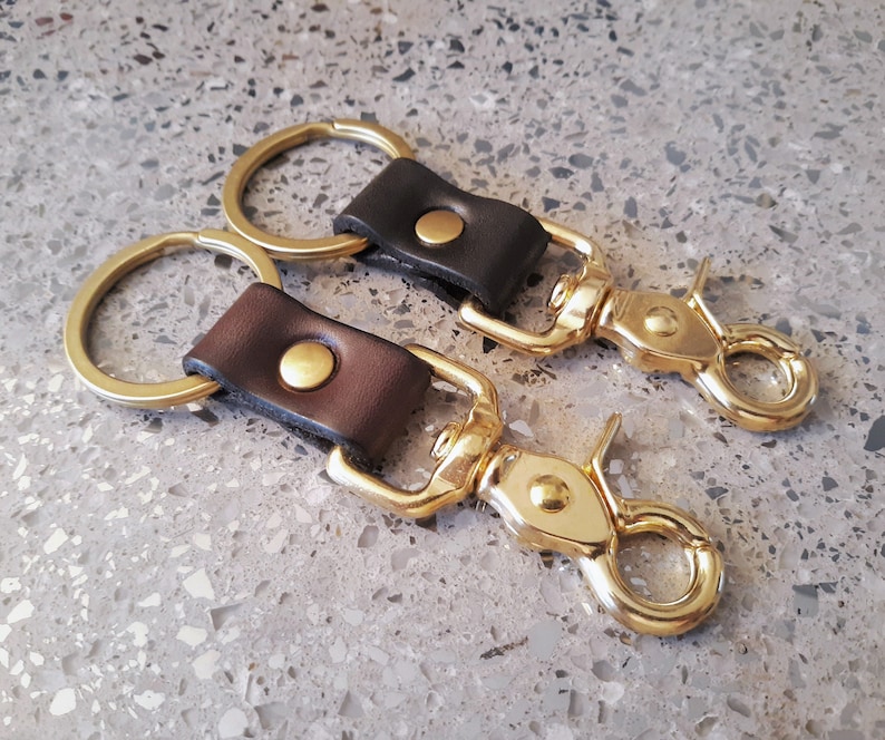 Heavy Duty Solid Brass Trigger Snap Key Clip Key Ring Black or Etsy