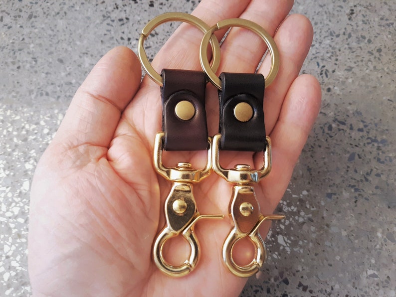 Heavy Duty Solid Brass Trigger Snap Key Clip Key Ring Black or Etsy