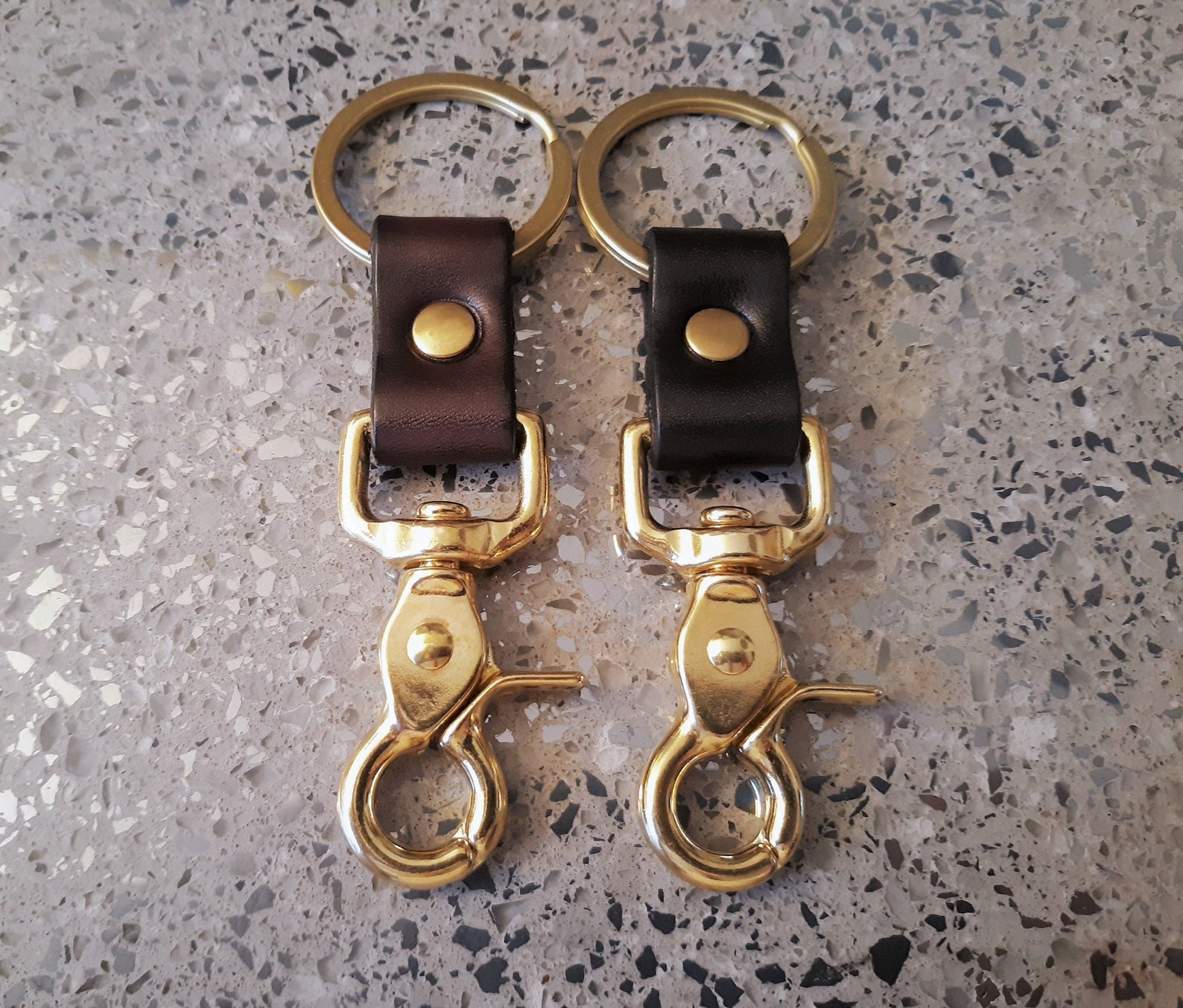 Heavy Duty Solid Brass Trigger Snap Key Clip Key Ring Black or | Etsy