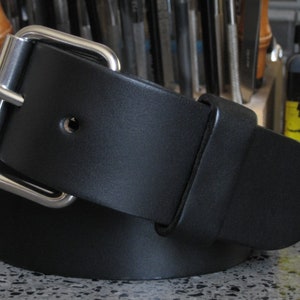 Men&#39;s Black Leather Belt 1.5&quot; or 1.75&quot; Wide Leather Belt Thick Bridle Leather Belt Stainless Steel Buckle Angel Leather
