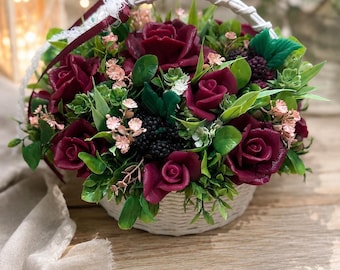 Handmade Soap Flower Basket