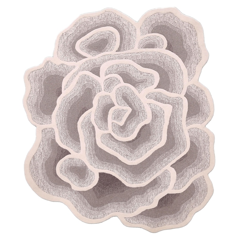 Rose Shaped Hand Tufted Wool Modern Area Rug - Etsy