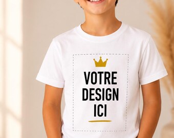 Personalized children's t-shirt with photo, name, or logo