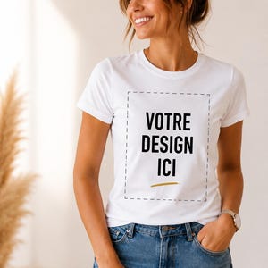 Personalized women's t-shirt with photo, logo, or text image 1